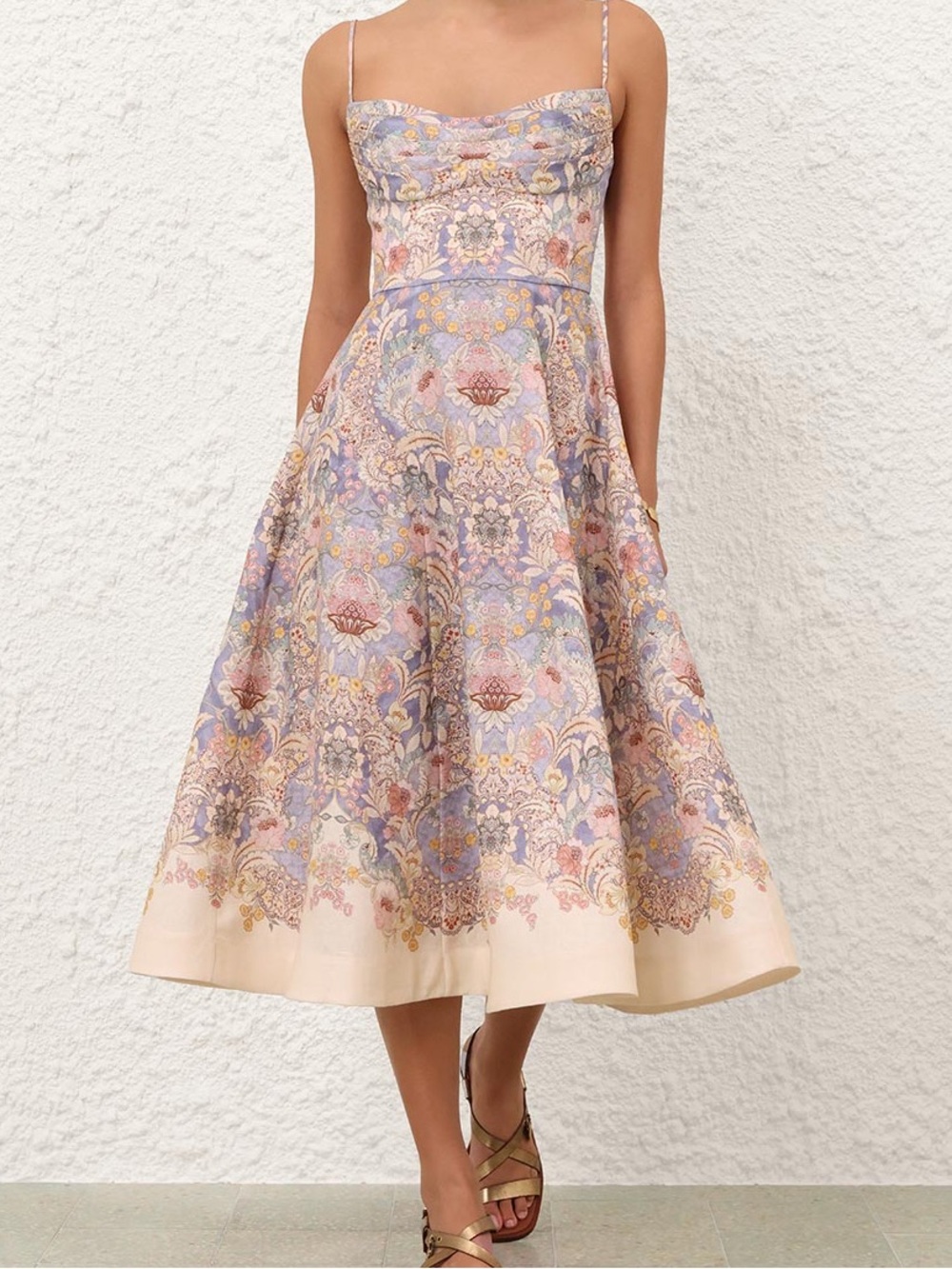 ZIMMERMANN Rebellion Tuck Midi Dress Size 3